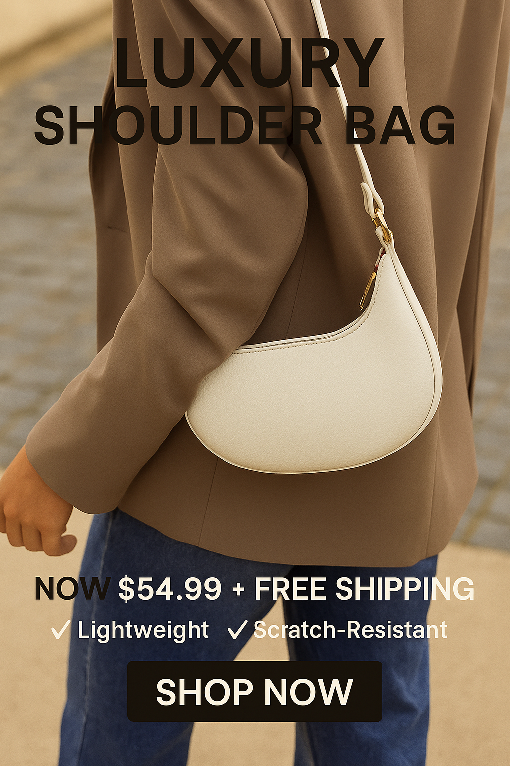 BORDIYARI.SHOULDER BAG. HALF MOON BAG.WHITE